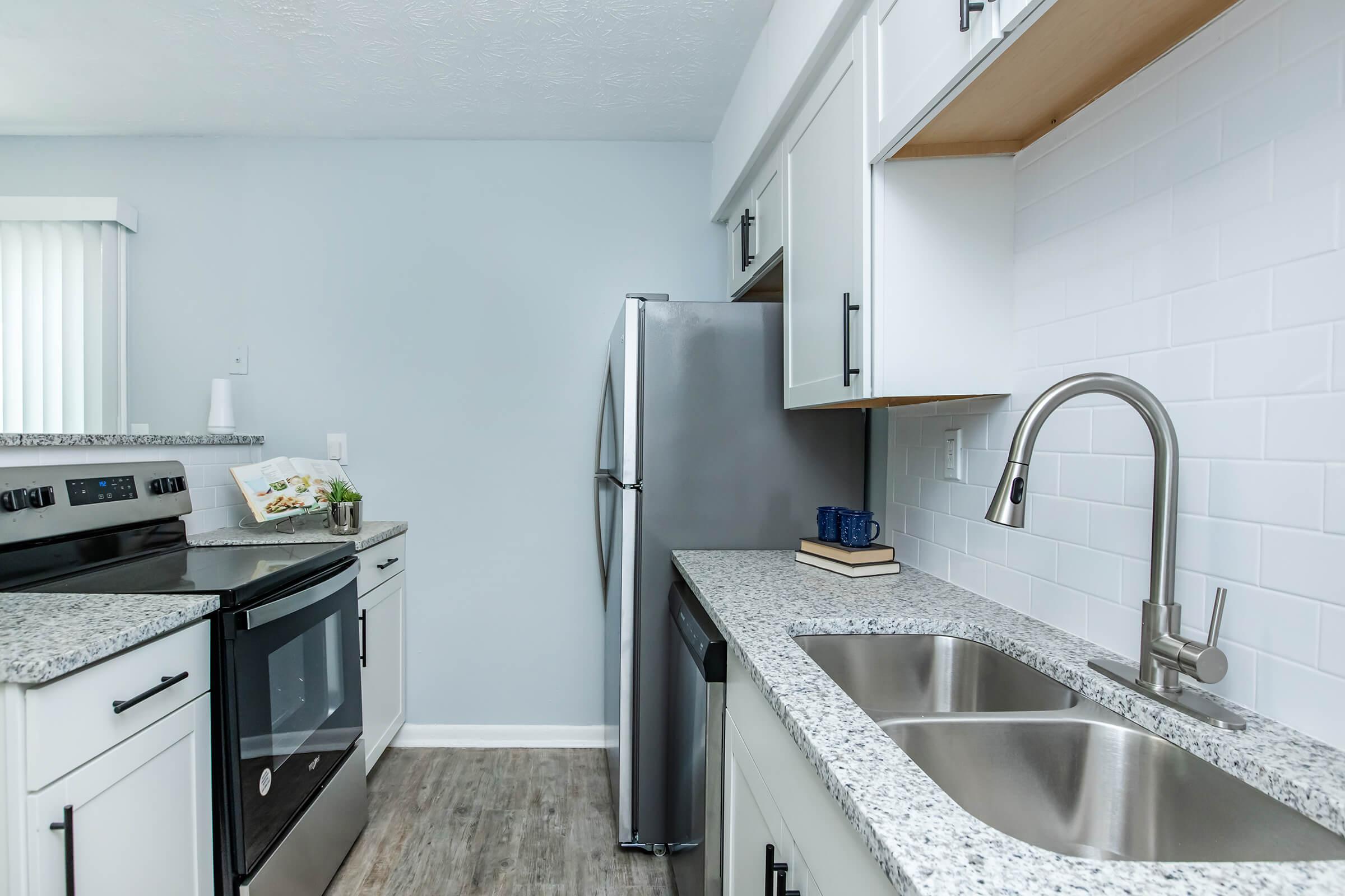 kitchen at Polaris at Camp Creek located in College Park, GA